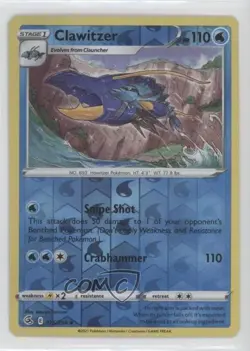 Clawitzer Reverse Foil Pokemon Sword & Shield Fusion Strike #075 - Image 1