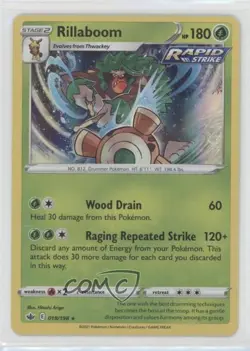 Rillaboom Holo Pokemon Sword & Shield Chilling Reign #018 - Image 1