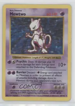 Mewtwo Holo Shadowless Pokemon Base Set #10 1999 READ - Image 1