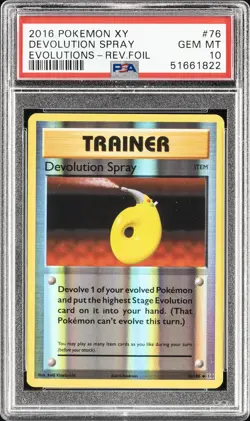 2016 POKEMON XY EVOLUTIONS #76 DEVOLUTION SPRAY-REVERSE FOIL PSA 10 - Image 1