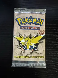 Pokemon WOTC Fossil Unlimited Booster Pack Vintage Sealed Zapdos Artwork - Image 1