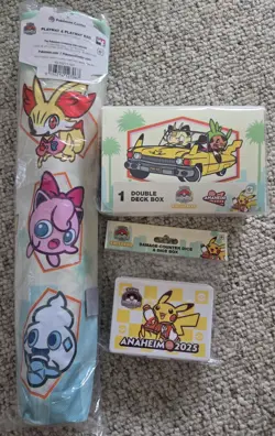 Pokemon Worlds Championship 2025 Anaheim Pikachu - Playmat, Deckbox & Case, New - Image 1