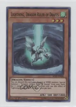 Super Rare - Lightning Dragon Ruler of Drafts 1st Ed. YuGiOh Mystic Fighters - Image 1
