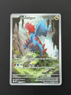 Druddigon Illustration Rare 151/086 SV White Flare Pack Fresh Pokemon Card NM - Image 1