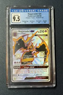 Pokemon Card Naganadel GX SV63/SV94 Hidden Fates Shiny Vault CGC 9.5 w/Subgrades - Image 1