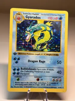 Pokemon Card - Gyarados Base Set 1st Edition Shadowless 6/102 Holo Rare 💎 - Image 1