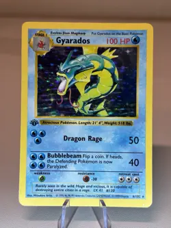 Pokemon Card - Gyarados Base Set 1st Edition Shadowless 6/102 Holo Rare 💎 - Image 2