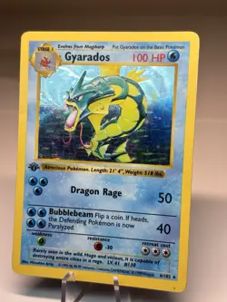 Pokemon Card - Gyarados Base Set 1st Edition Shadowless 6/102 Holo Rare 💎 - Image 4
