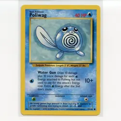 Pokemon TCG Poliwag 059/102 WotC Base Set Unlimited Regular Card EN-LP 1999 - Image 1