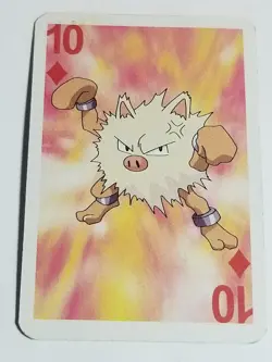 1999 Bicycle LP Pokemon Mini Playing Card Primeape 10 Of Diamonds US SELLER - Image 1