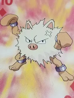 1999 Bicycle LP Pokemon Mini Playing Card Primeape 10 Of Diamonds US SELLER - Image 3