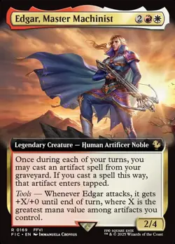 MTG Commander FIN *FOIL* EXTENDED ART R Edgar, Master Machinist #0169 - Image 1
