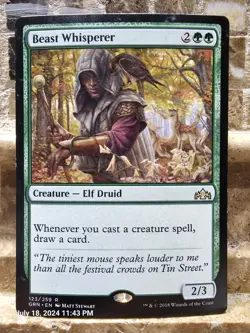 MTG Magic The Gathering Beast Whisperer Guilds of Ravnica 123/259 LP - Image 1