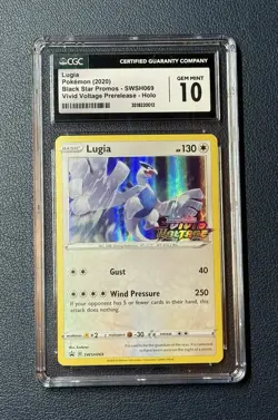 2020 Pokemon Vivid Voltage Lugia Prerelease Holo Rare Promo Card SHSW069 CGC 10 - Image 1