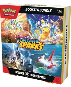 Pokemon Surging Sparks SV08 Booster Bundle 6 Pack TCG, New Sealed - Image 2