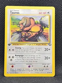 Tauros 47/64 1st Edition Regular Non Holo WoTC Pokemon Jungle Set LP English - Image 1