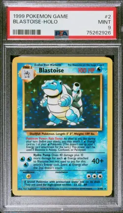 1999 Pokemon Base Set Unlimited Blastoise Holo Rare 2/102 PSA 9 Mint - Image 1