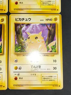 4 cards set Pokemon card Pikachu No.025 Base Set 1996 Old Back Japanese eb105 - Image 5