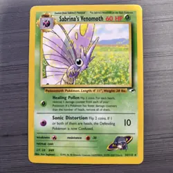 Pokemon TCG Sabrina's Venomoth Gym Heroes 34/132 Unlimited Rare Card - Image 1