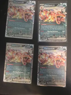 Pokemon TCG Obsidian Flames Charizard EX Holo Double Rare Card 125/197 x4 - Image 1