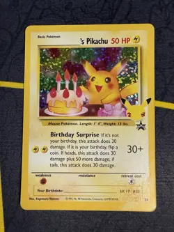 Pokemon Pikachu Birthday Celebrations Black Star Promo Card NM Condition - Image 1