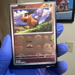 Tepig 011/086 POKE BALL Reverse Holo White Flare ENGLISH Pokemon EN SV11W Foil - Image 1