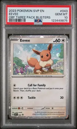 Pokemon - SVP EN-SV Black Star Promo Eevee Obsidian Flames 43 2023 PSA 10 - Image 1
