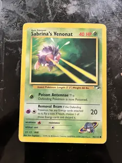 vintage Moderately Played Pokemon Sabrinas Venonat 96/132 Gym Heroes English - Image 1