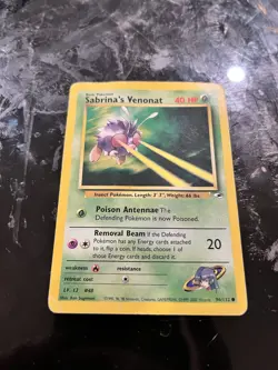 vintage Moderately Played Pokemon Sabrinas Venonat 96/132 Gym Heroes English - Image 2
