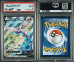 2022 POKEMON SWORD & SHIELD LOST ORIGIN #180 FULL ART/AERODACTYL V PSA 9 - Image 3