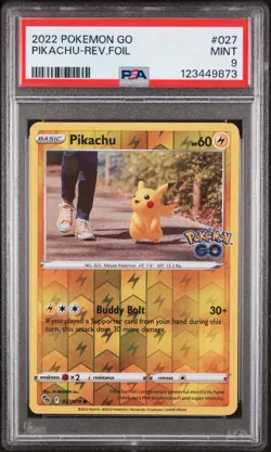 2022 POKEMON GO #027 PIKACHU-REV.FOIL PSA 7 - Image 1