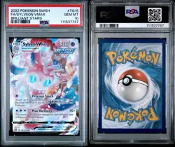2022 POKEMON SWORD & SHIELD BRILLIANT STARS TG15 FULL ART/SYLVEON VMAX PSA 10 - Image 3