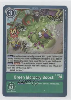 2020 Digimon Card Game - Promotion Pack Ver 00 Super Rare Green Memory Boost! - Image 1