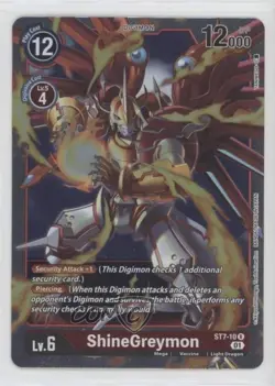 2021 Digimon Card Game - Starter Deck Guilmon Rare ShineGreymon #ST7-10 - Image 1
