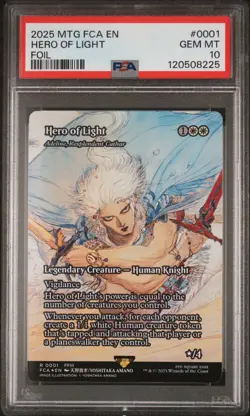 2025 MTG FINAL FANTASY: THROUGH THE AGES FOIL #0001 HERO OF LIGHT PSA 10 - Image 1
