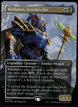 1x Foil Hashaton, Scarab's Fist (Borderless) - Commander: DRC - NM-Mint MTG - Image 1