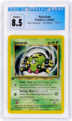 2000 Pokemon Neo Genesis Spinarak 1st Edition #75 CGC 8.5 - Image 1