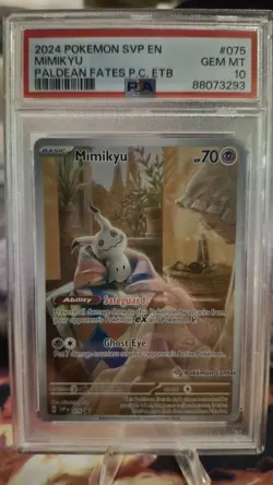 PSA 10 GEM MINT 2024 Mimikyu Paldean Fates Pokemon Center ETB Promo SVP EN 075 - Image 1