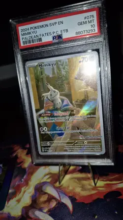 PSA 10 GEM MINT 2024 Mimikyu Paldean Fates Pokemon Center ETB Promo SVP EN 075 - Image 2