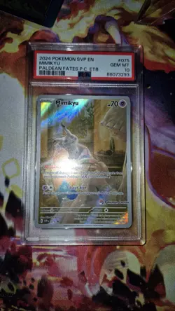 PSA 10 GEM MINT 2024 Mimikyu Paldean Fates Pokemon Center ETB Promo SVP EN 075 - Image 4
