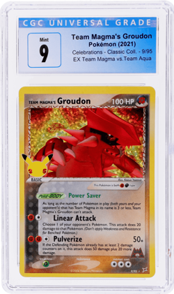 2004 Pokemon Ex Team Magma Vs. Team Aqua Team Magma's Groudon #9 CGC 9 - Image 1