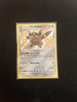 2021 Pokemon Galarian Perrserker SV087/SV122 Shining Fates: Shiny Vault Holo NM - Image 1