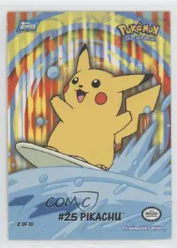 Pikachu Topps Pokemon TV Animation Edition Series 2 Puzzle Back Stickers #8 2000 - Image 1