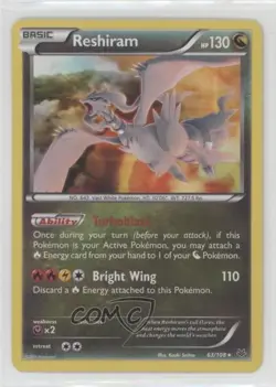 Reshiram Reverse Foil Pokemon XY Roaring Skies #63 - Image 1