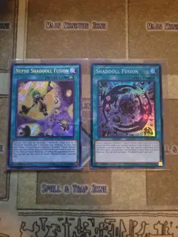 YUGIOH SHADDOLL FUSION SUPER + NEPHE SHADDOLL FUSION MP15 SECRET 1ST ED NM - Image 1