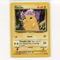 Pokemon TCG Pikachu 058/102 WotC Base Set Unlimited Regular Card EN-LP 1999 - Image 1