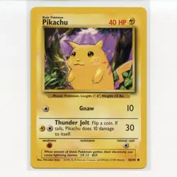 Pokemon TCG Pikachu 058/102 WotC Base Set Unlimited Regular Card EN-LP 1999 - Image 1