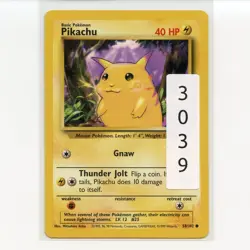 Pokemon TCG Pikachu 058/102 WotC Base Set Unlimited Regular Card EN-LP 1999 - Image 3