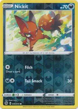 Nickit 046/073 Reverse Holo Champion's Path Pokemon Card NM - Image 1