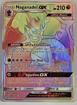 Naganadel GX - 249/236 - Pokemon Unified Minds Sun & Moon Secret Rare Card NM - Image 1